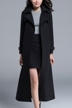 Load image into Gallery viewer, women autumn and winter waist tie long coat C4165
