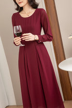 Load image into Gallery viewer, Spring and Summer Burgundy Dress C4301
