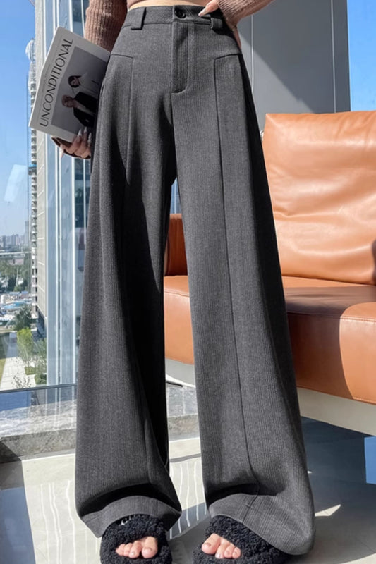 Wide leg long wool pants women C4654