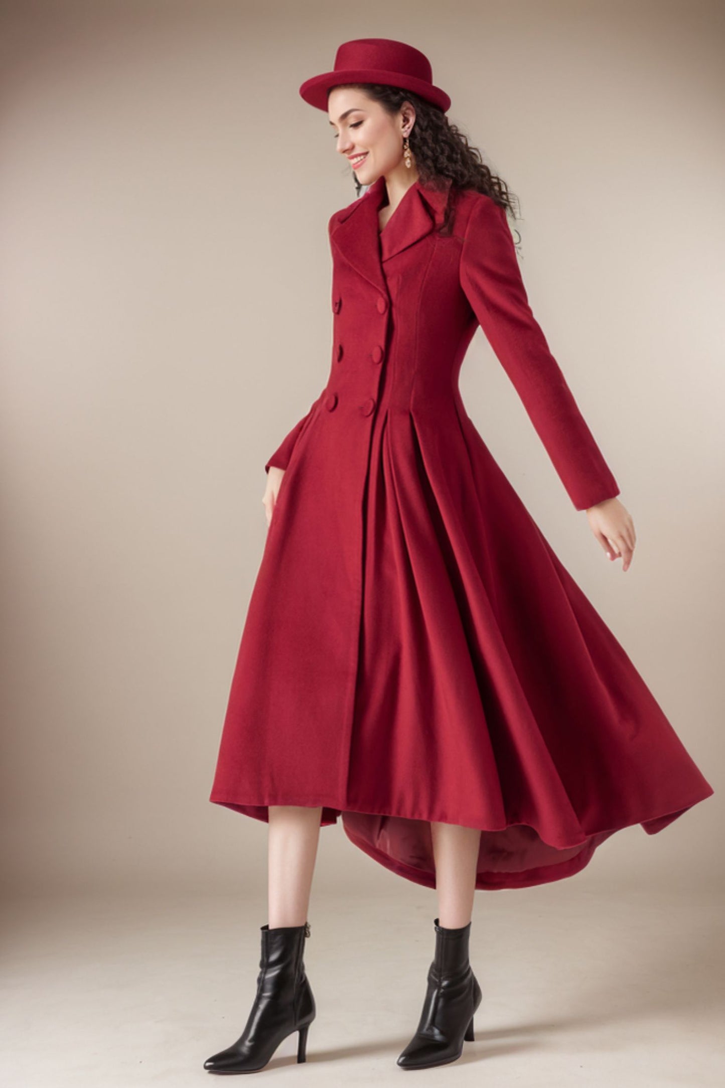 Womens Princess Long Wool Coat C4314