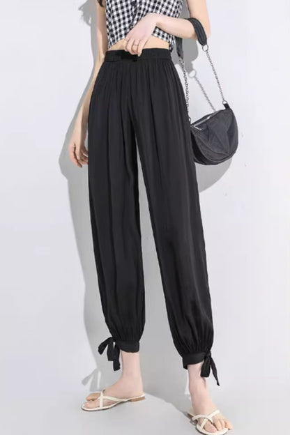 Loose fit summer chiffon pants women C4909
