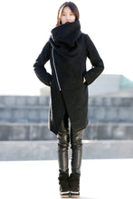 Load image into Gallery viewer, Women&#39;s  Wool Cowl Neck asymmetrical Coats C162#
