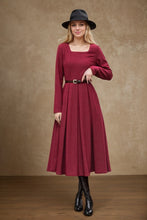 Load image into Gallery viewer, Red classic winter wool dress women C4500
