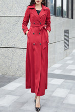 Load image into Gallery viewer, Burgundy women spring and autumn trench coat C4198
