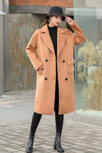 Load image into Gallery viewer, Double-breasted Long Wool Jacket Coat C2550
