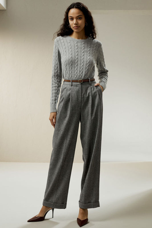 Wide leg wool-flannel suit pants C4294