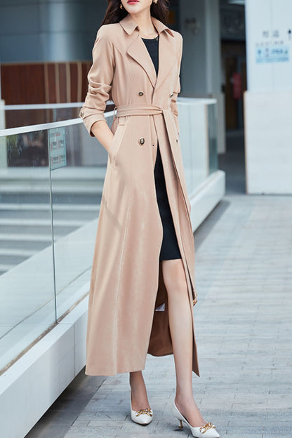 Khaki women spring and autumn trench coat C4195