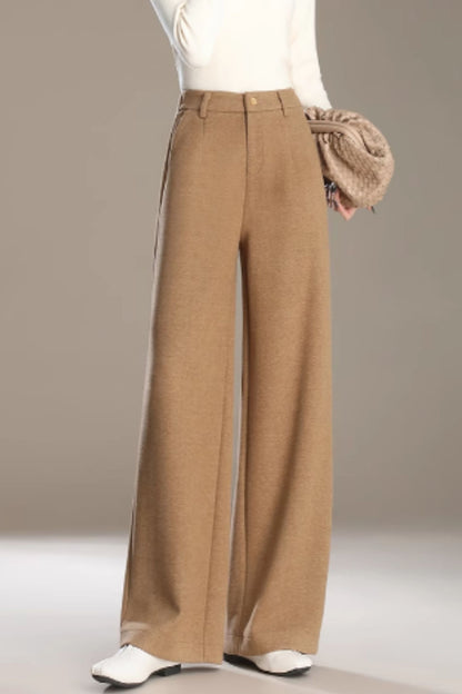 Wide leg long wool pants women C5213