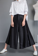 Load image into Gallery viewer, black palazzo womens wide leg pants C1250
