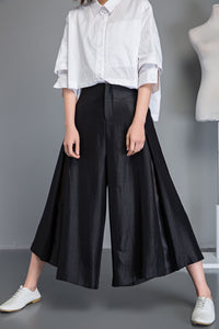 black palazzo womens wide leg pants C1250