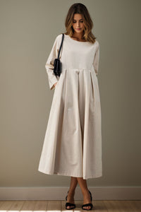 Women's Spring Casual Linen Dress C4133