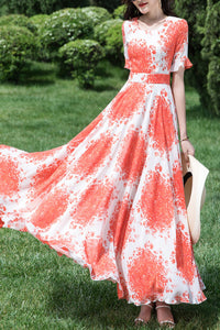 Chiffon Summer New Long dress C4036