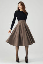 Load image into Gallery viewer, Knee Length Wool Skirt Women C4333
