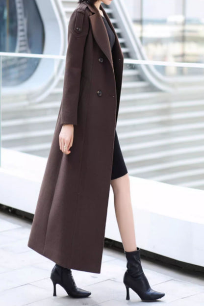 Long trench wool coat women C5170