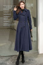 Load image into Gallery viewer, Navy Blue Long Wool Princess Coat  C2578
