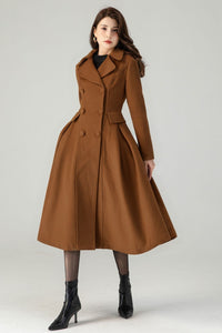 Double breasted winter wool coat for women C4321