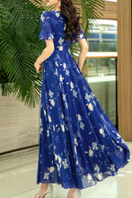 Load image into Gallery viewer, New summer blue chiffon dress C3974
