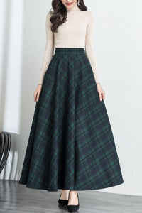 Winter Plaid Wool Skirt C4276