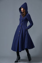 Load image into Gallery viewer, Handmade hooded maxi wool coat C1618
