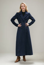 Load image into Gallery viewer, Double breasted long trench wool coat C4499
