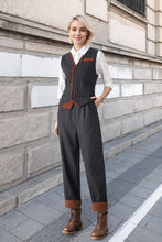 Load image into Gallery viewer, Striple winter wool casual pants women C4340
