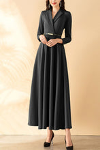 Load image into Gallery viewer, Suit Collar Long Sleeve dress C4153
