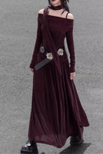 Load image into Gallery viewer, Long prom velvet party dress women C4624
