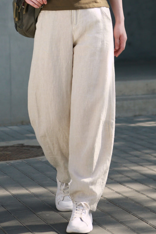 Spring and summer linen lantern pants L0613