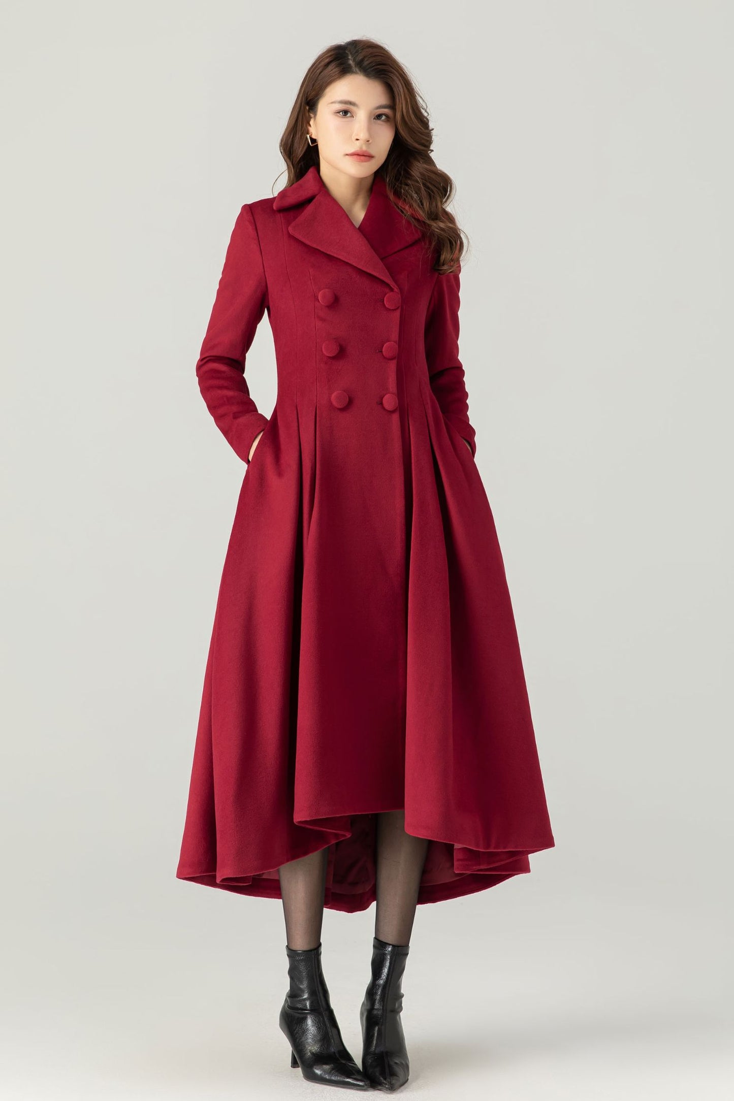 Womens Princess Long Wool Coat C4314