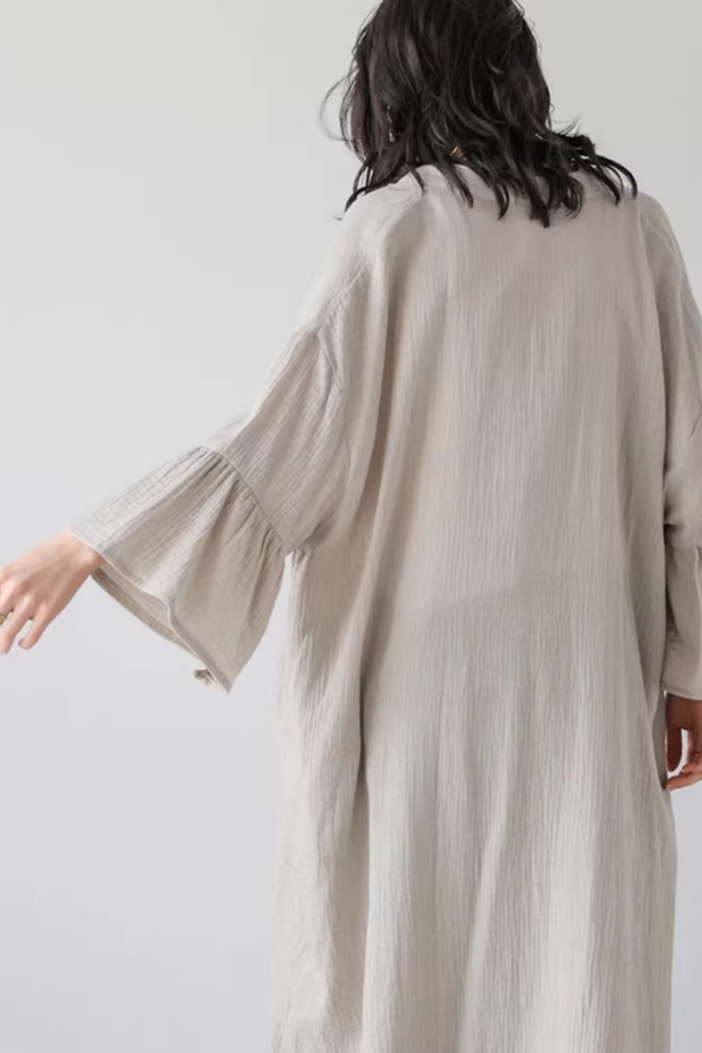 Plus size cotton spring shirt dress women C5429