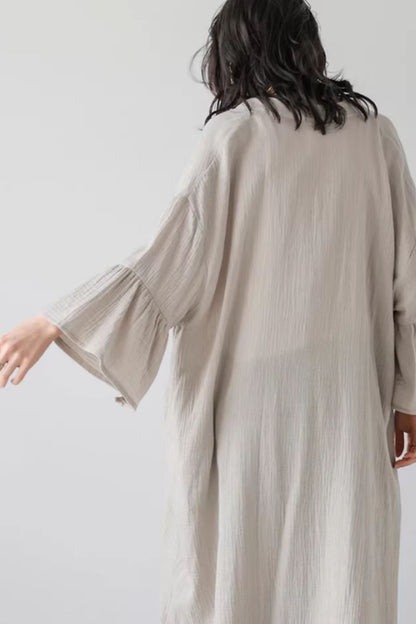 Plus size cotton spring shirt dress women C5429