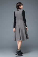 Load image into Gallery viewer, Sleeveless fit and flare winter wool dress C1191
