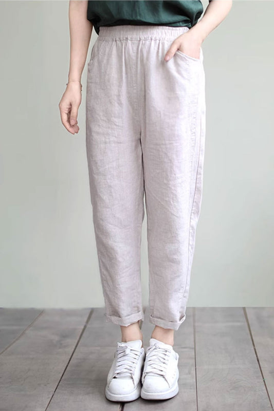 spring causal womens long linen pants  C3868