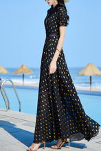 Load image into Gallery viewer, Black chiffon summer dress C4096
