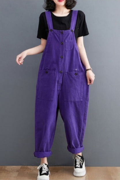 Loose fitting overalls pants women C5124