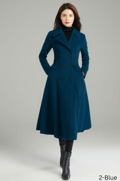 Autumn Winter Red Wool Coat C2996