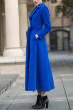 Load image into Gallery viewer, Women&#39;s Autumn and winter blue wool coat C4220
