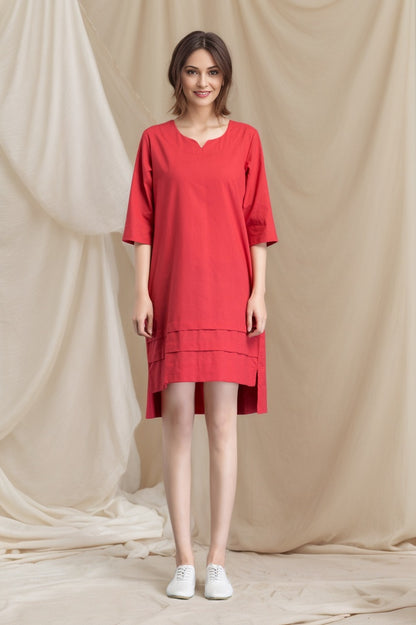 summer women linen dress with loose waist C4803