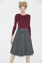 Load image into Gallery viewer, A line winter wool skirt women C705
