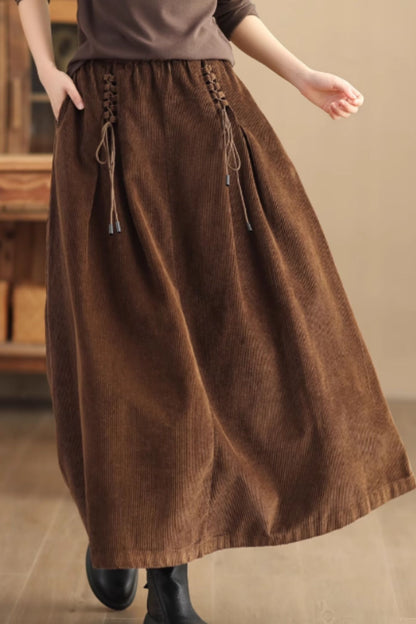 A line midi autumn/winter corduroy skirt C5350