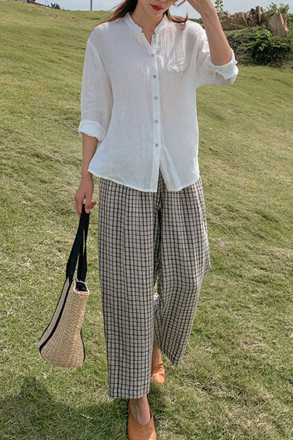 women's loose cotton wide leg pants TT0004