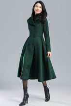 Load image into Gallery viewer, Vintage Inspired Long Princess Coat in Green C2469
