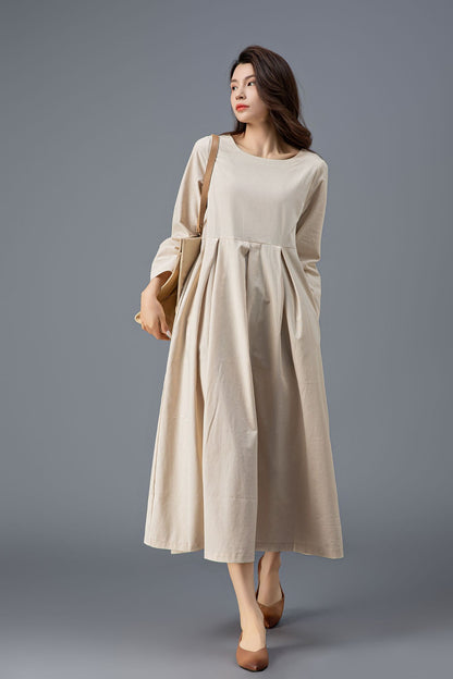 Women's Spring Casual Linen Dress C4545