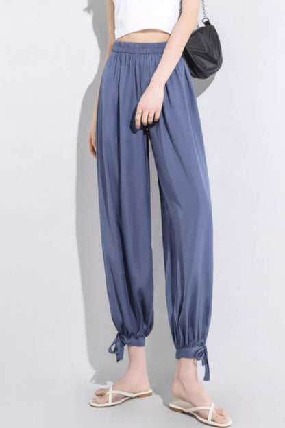 Loose fit summer chiffon pants women C4909