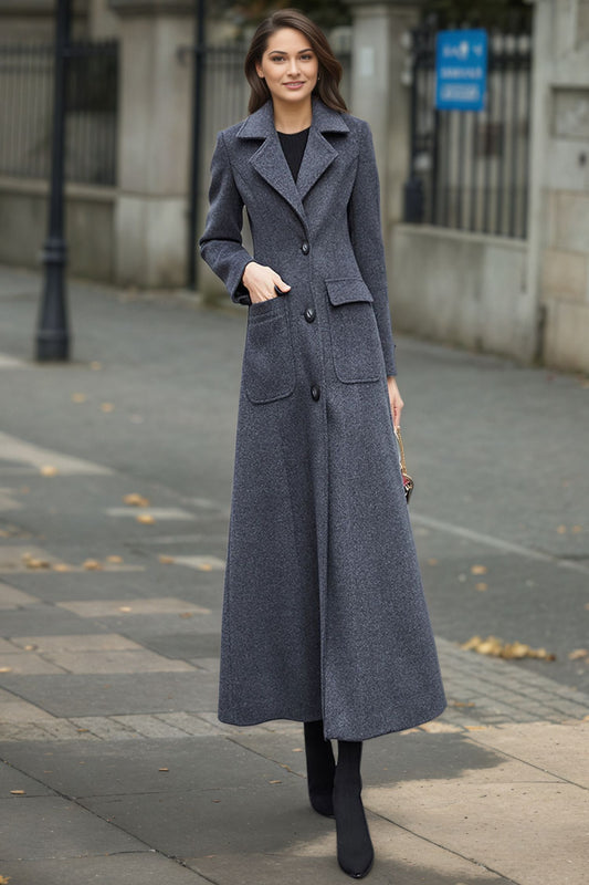 Winter warm long trench wool coat C4950