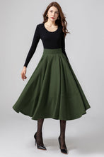 Load image into Gallery viewer, Midi swing winter wool skirt women C4332
