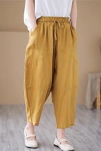 Load image into Gallery viewer, Loose fitting wide leg linen pants women C4440
