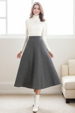 Load image into Gallery viewer, A-Line Midi Long Wool Skirt C4260
