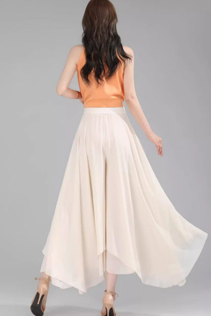 Irregular loose fit summer chiffon pants C4912