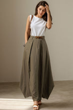 Load image into Gallery viewer, Elegant Army Green Maxi Skirt C4105
